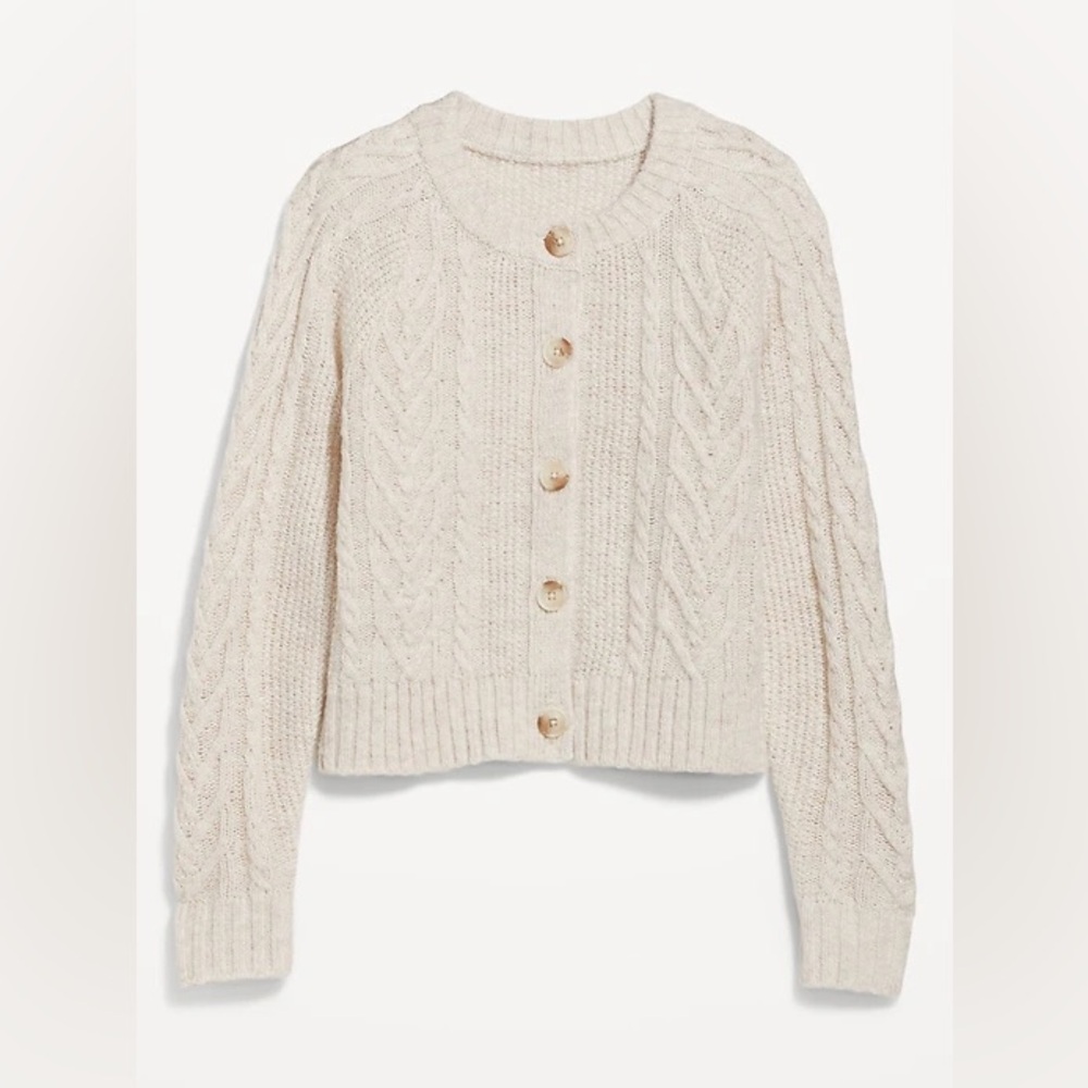 OLD NAVY Wool Blend Cable Knit Cardigan